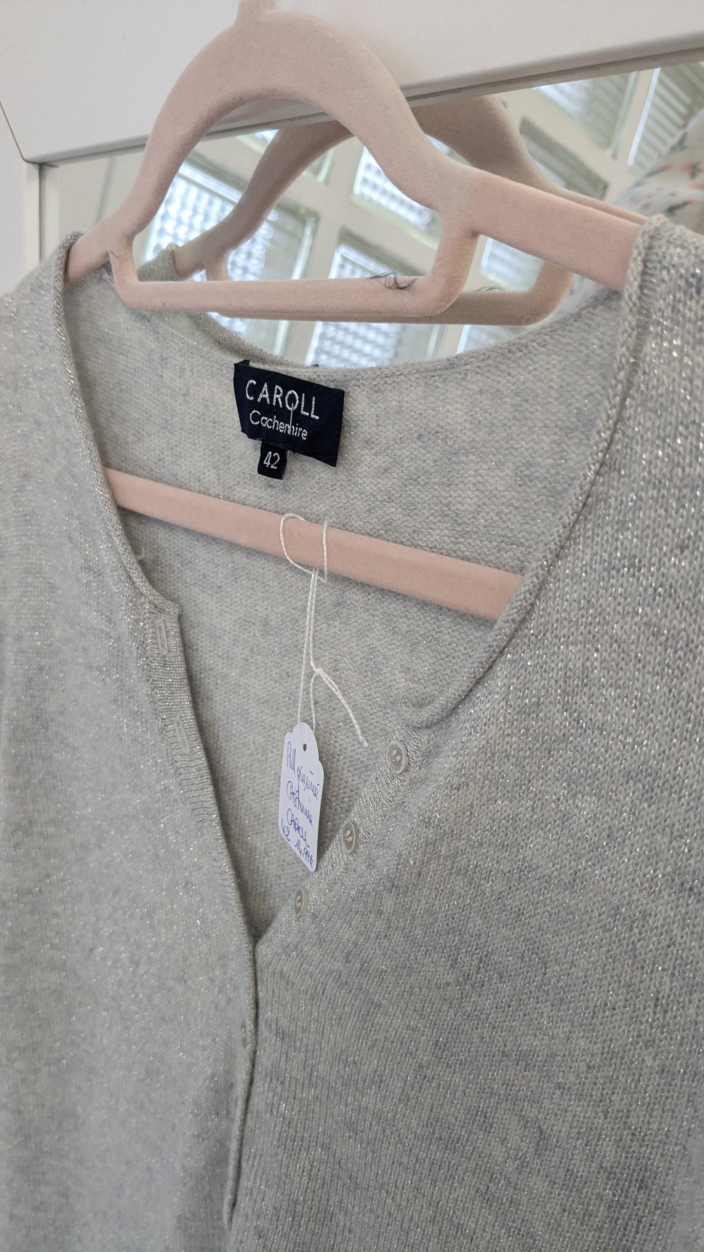 Pull cachemire gris irisé - Caroll - 42