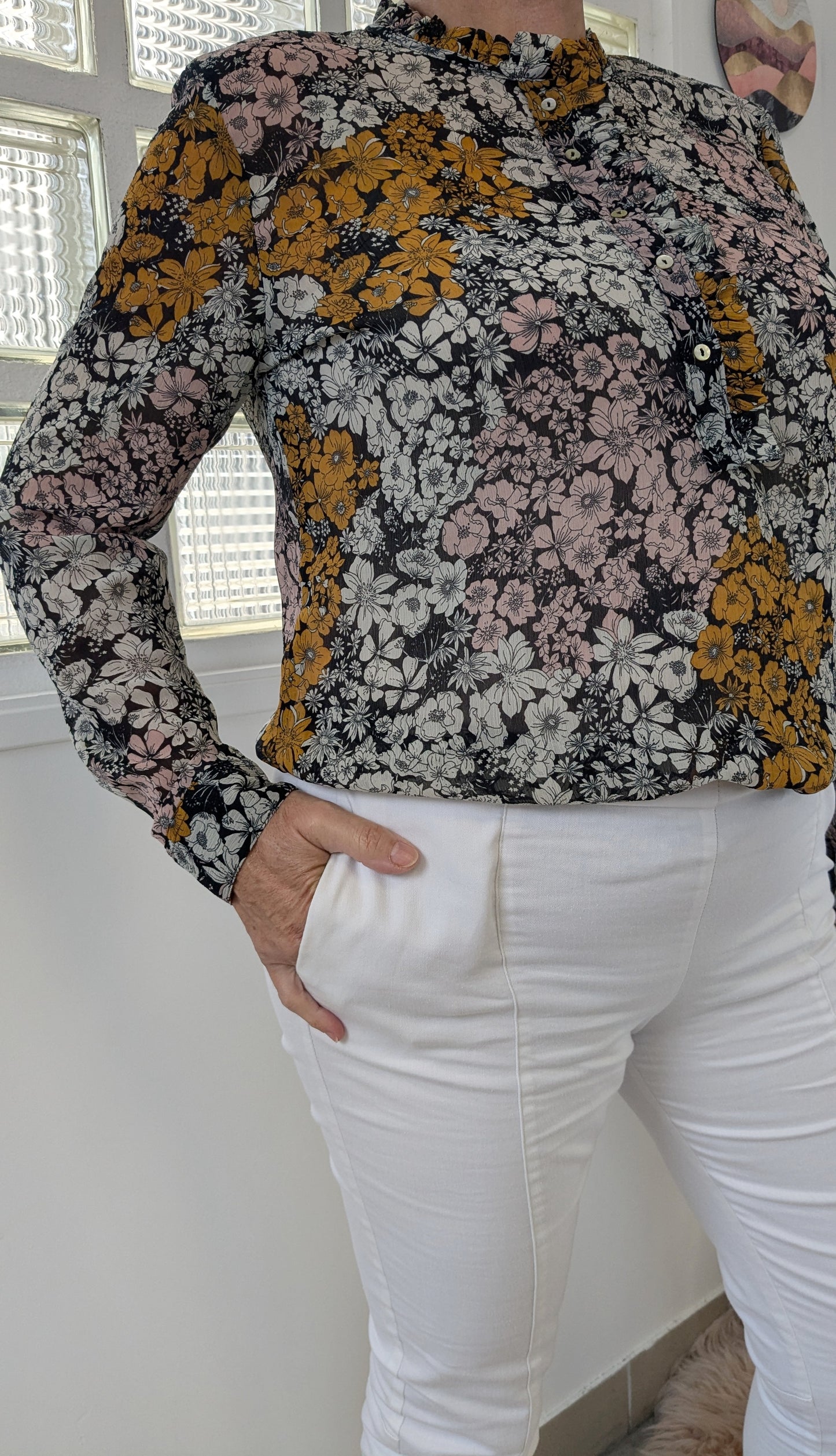 Blouse volants fleurie - H&M - 42