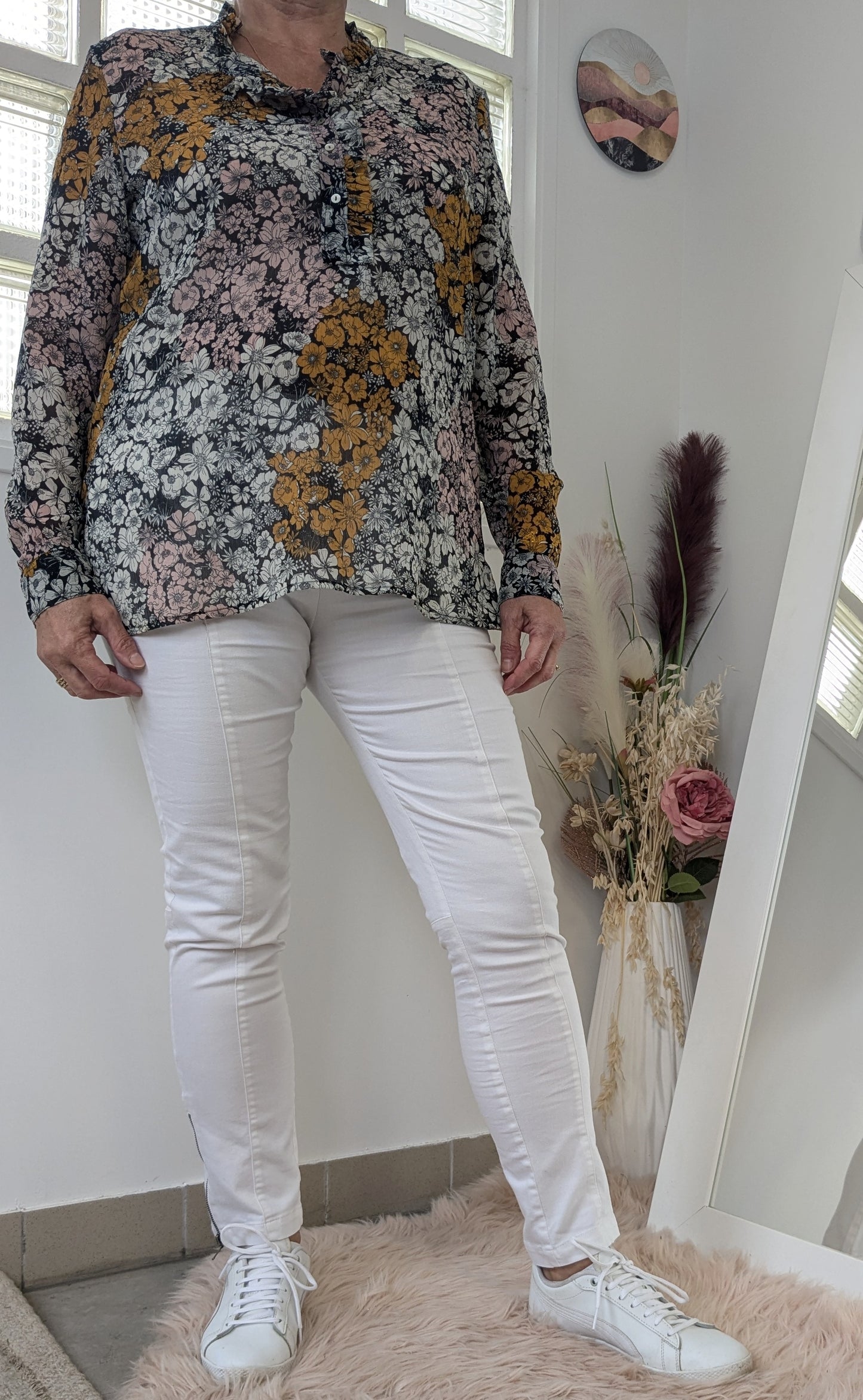 Blouse volants fleurie - H&M - 42