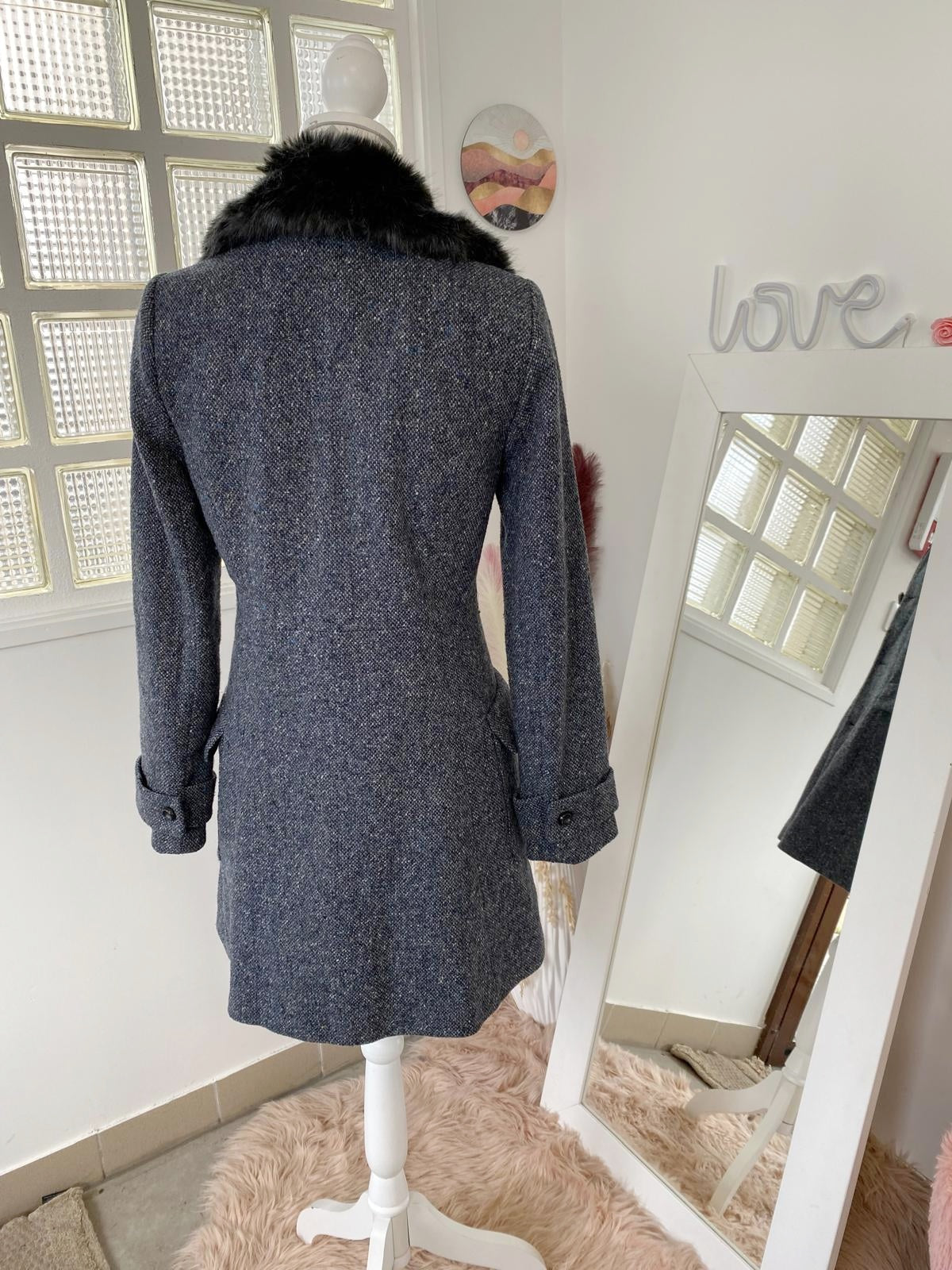 Manteau bleu gris chiné - Nafnaf - 38