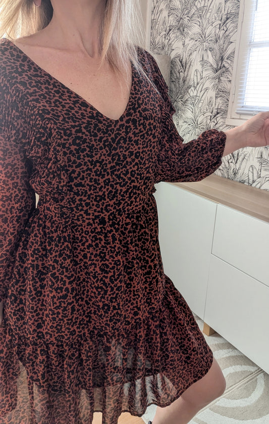 Robe léopard marron - Bershka - 36/38