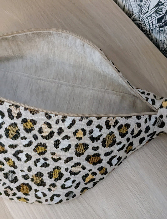 Sac banane léopard beige moutarde - Création Sab'bobine - TU