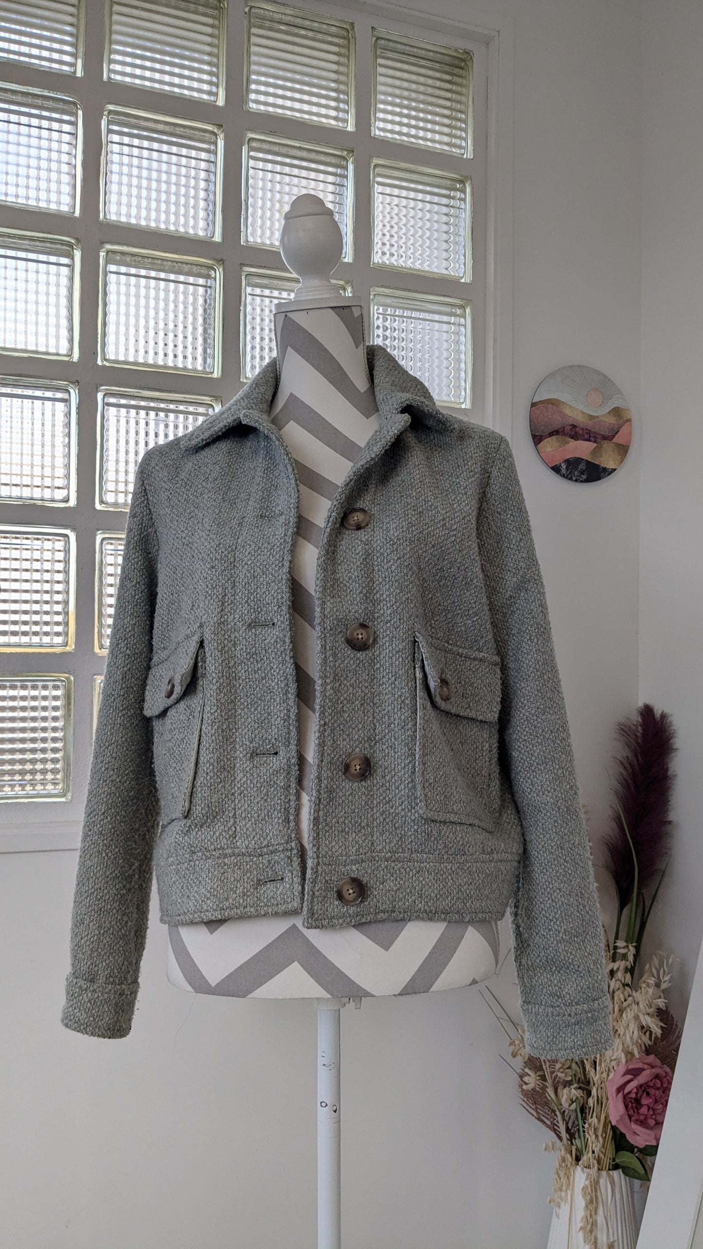 Veste bomber tweed sauge - WE - 36