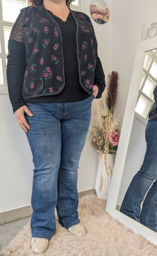 Veste sans manches fleurie - Création - TU