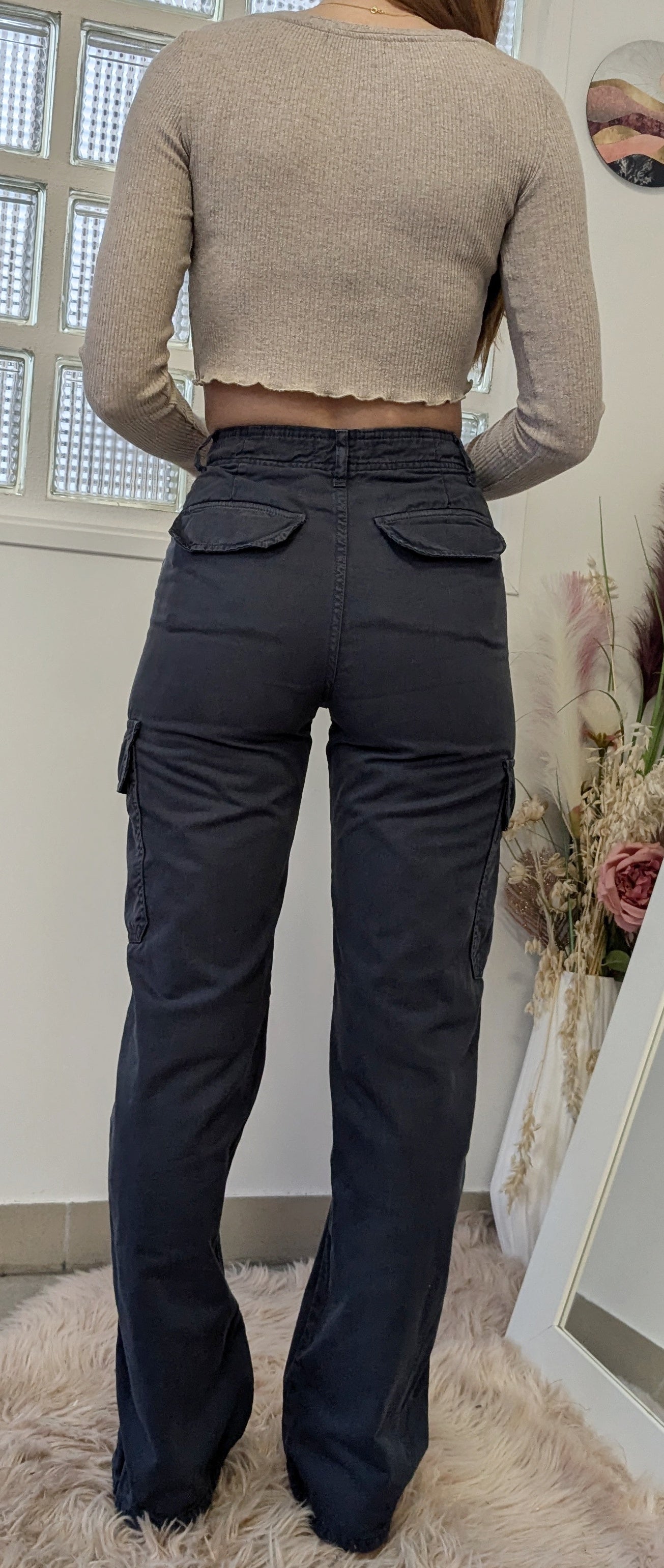 Pantalon marine cargo - Zara - 32