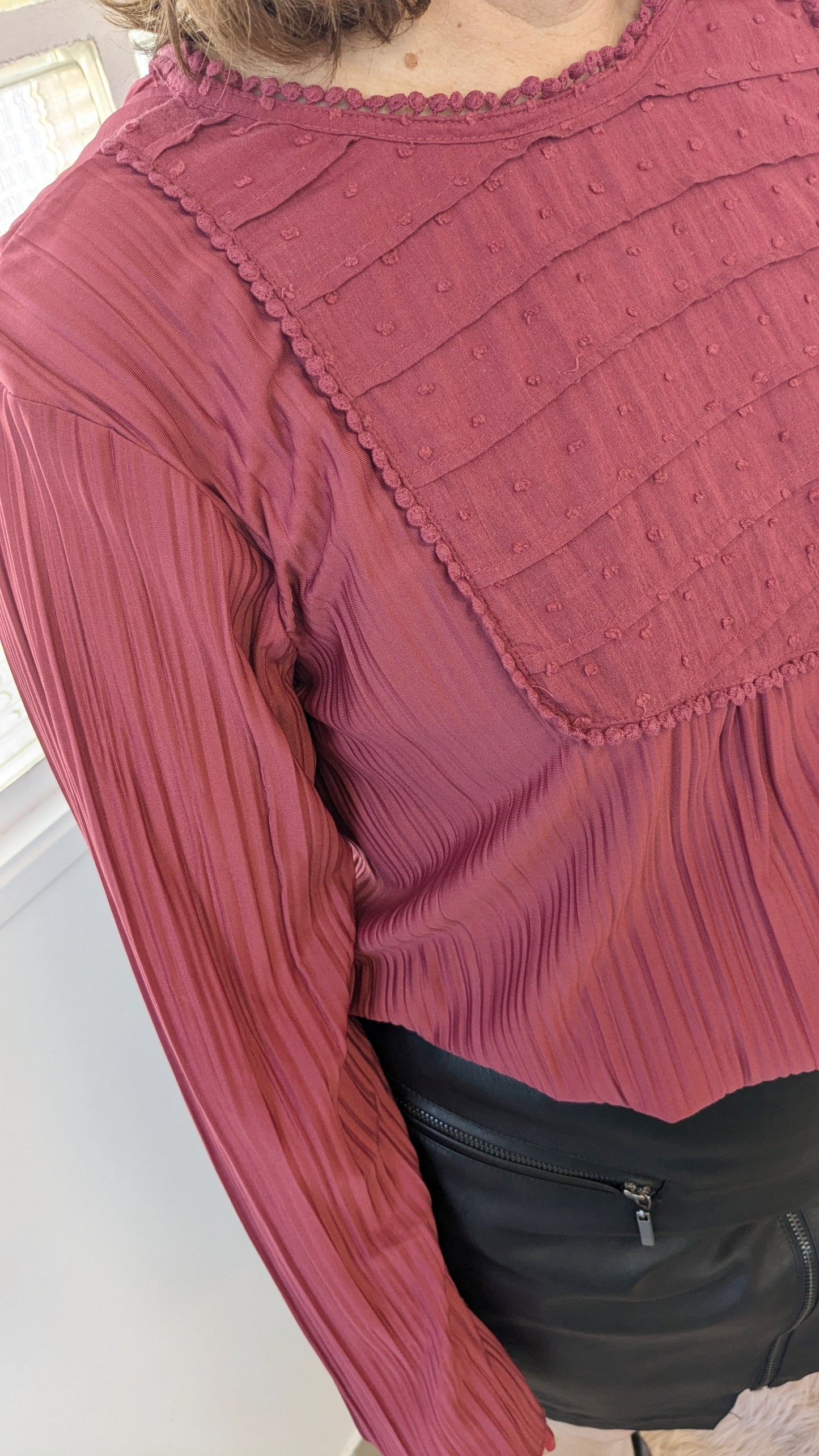 Blouse plissée framboise - Sfera - 40