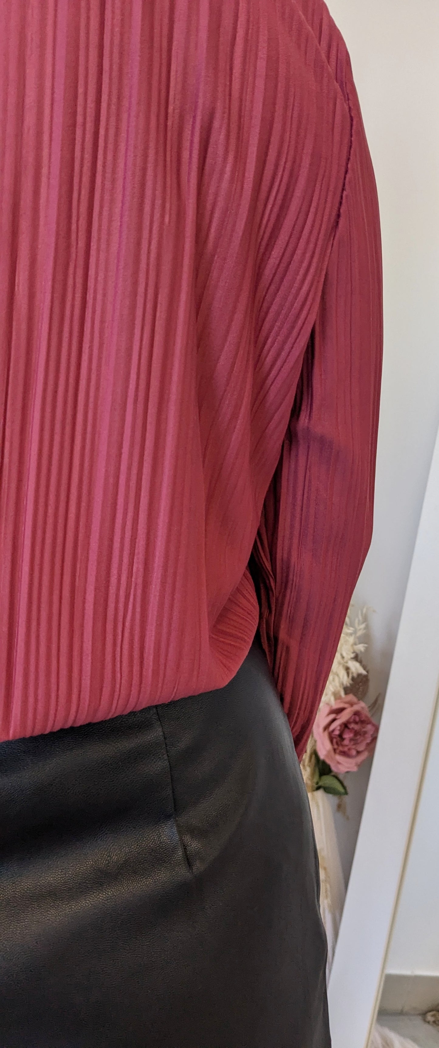 Blouse plissée framboise - Sfera - 40