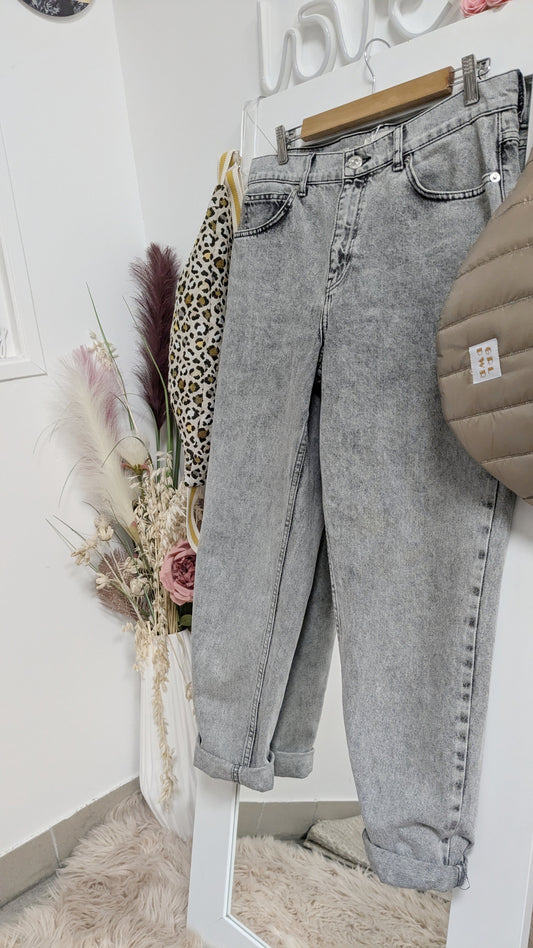 Jeans mom gris - Mango - 40