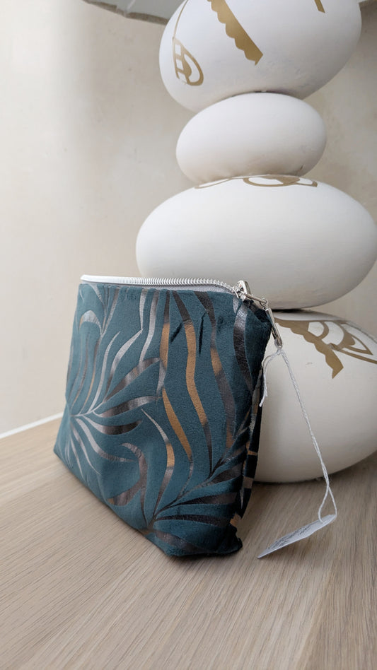 Pochette thème velours feuillage  - Création Sab'bobine - TU
