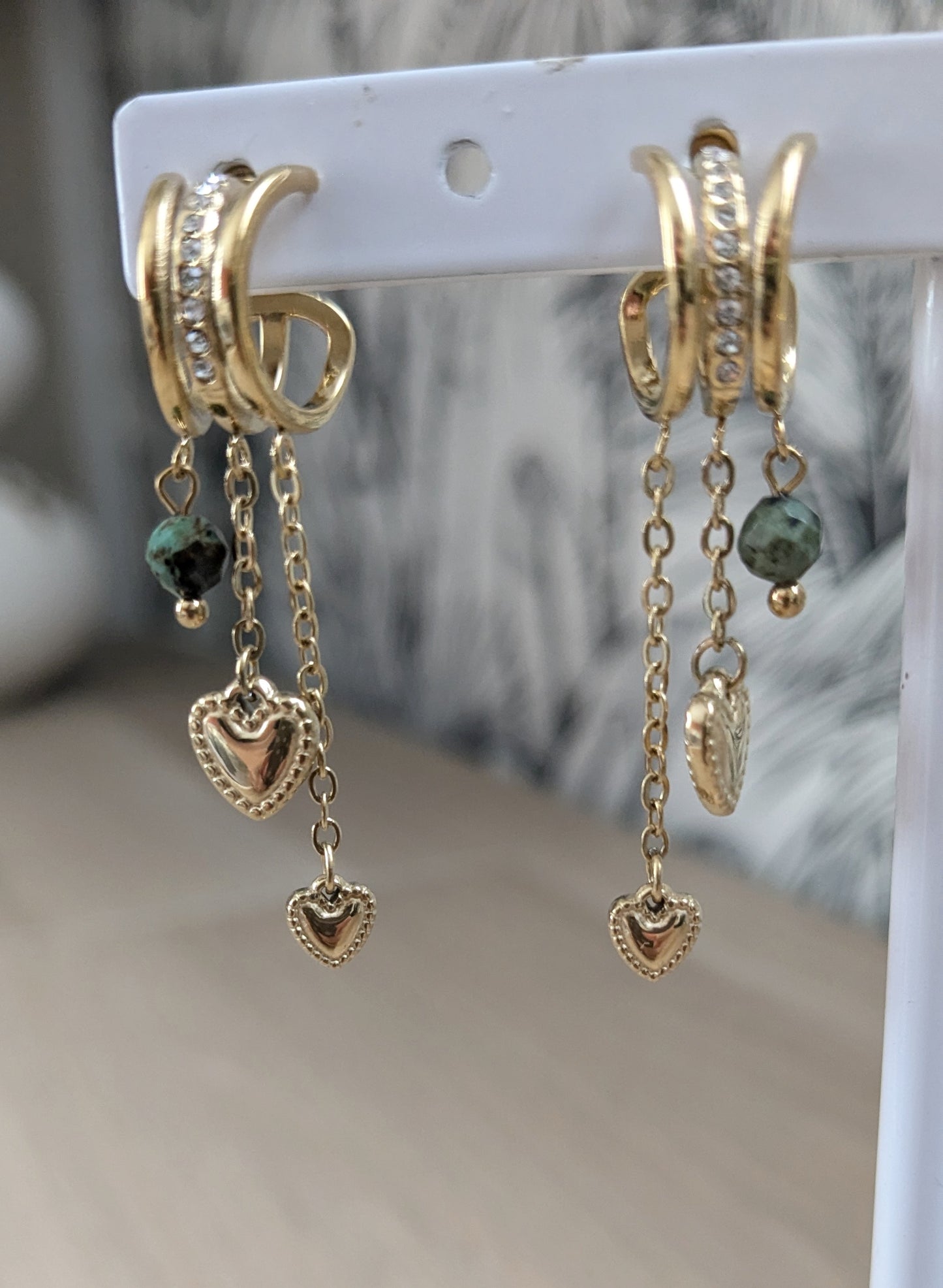 Bijoux Boucles d'oreilles multi vert - Nude Collection - TU