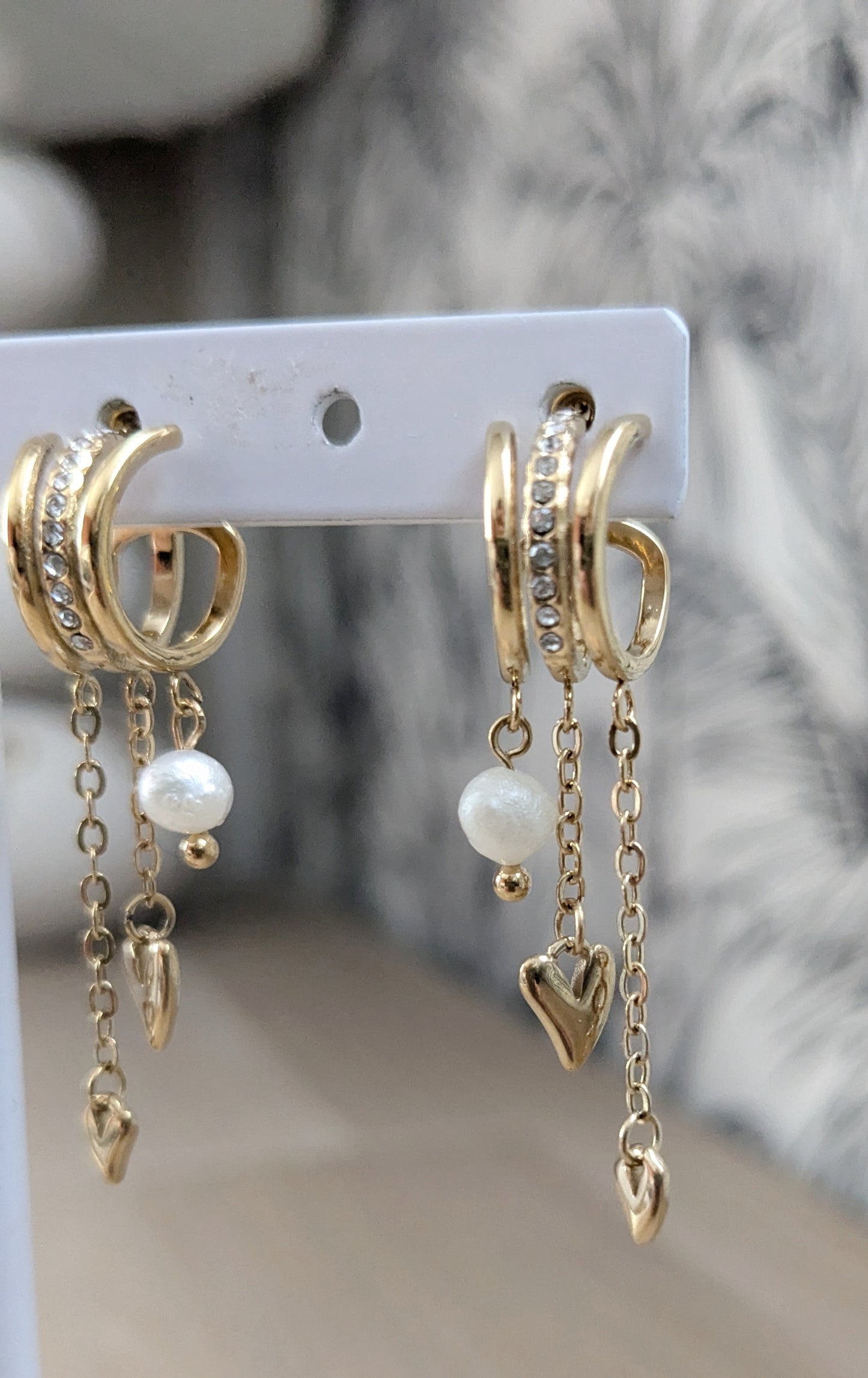 Bijoux Boucles d'oreilles multi blanc - Nude Collection - TU