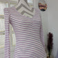 T-shirt rayé lilas - Gémo - 36