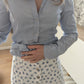 Chemise cintrée bleu ciel - Pimkie - 34