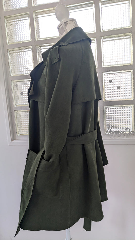 Trench suédine vert sapin - Stradivarius  - 36