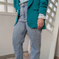 Blazer souple turquoise - Made in Italy - 40