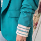Blazer souple turquoise - Made in Italy - 40