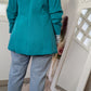 Blazer souple turquoise - Made in Italy - 40