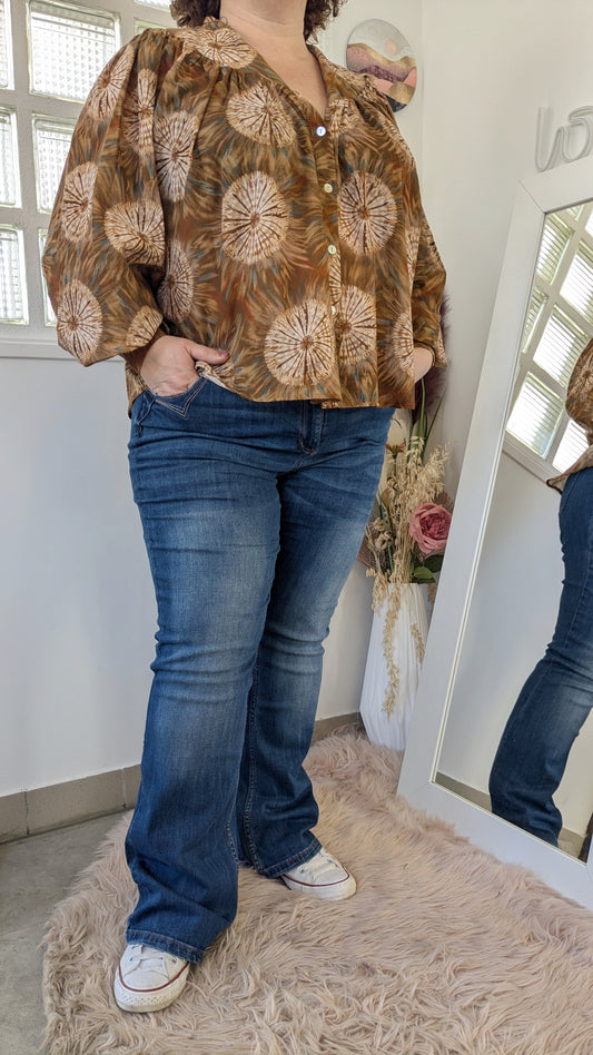 Blouse bohème terracotta - L' Atelier de Jade - 46