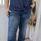 Blouse marine broderies - Kiabi - 46/48