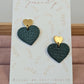 Bijoux Boucles d'oreilles cœur vert sapin - Création Jeanne et JO - TU