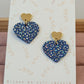 Bijoux Boucles d'oreilles cœur bleu léopard irisé - Création Jeanne et JO - TU