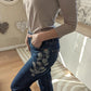 Jeans droit brodé - Pull & Bear - 34