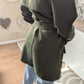 Trench suédine vert sapin - Stradivarius  - 36