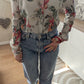 Blouse chemise fleurie soie - Zapa -  36
