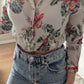Blouse chemise fleurie soie - Zapa -  36