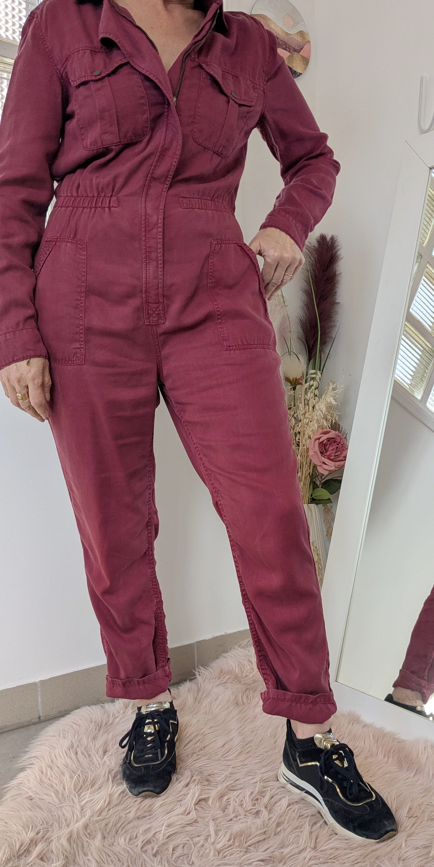 Combi-pantalon bordeaux - Promod  - 38