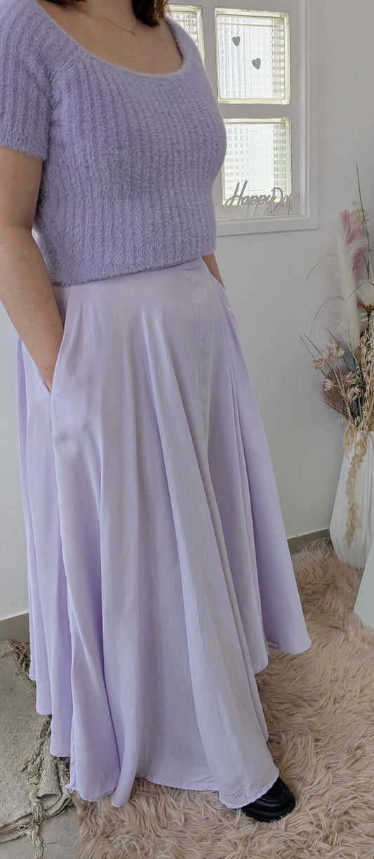 Jupe longue bohème lilas - H&M - 38
