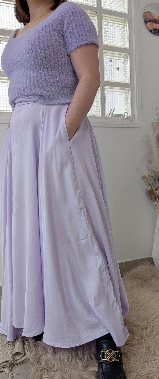 Jupe longue bohème lilas - H&M - 38