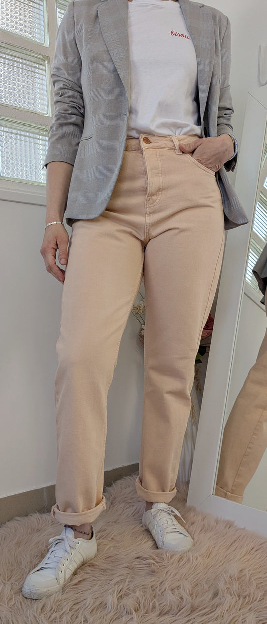 Jeans mom abricot - Réserved -  38/40