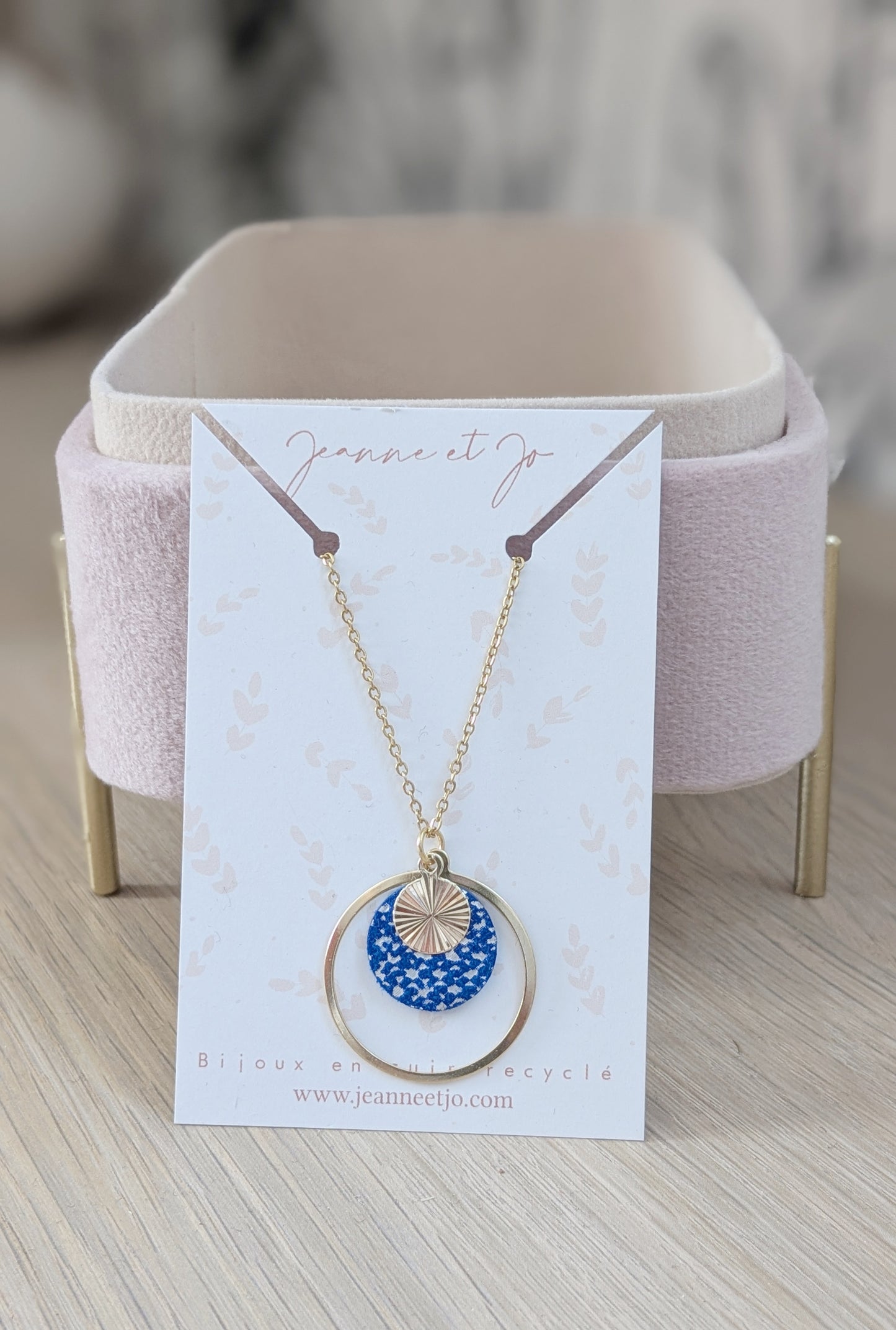 Bijoux Collier Gaïa bleu argenté - Création Jeanne et JO - TU