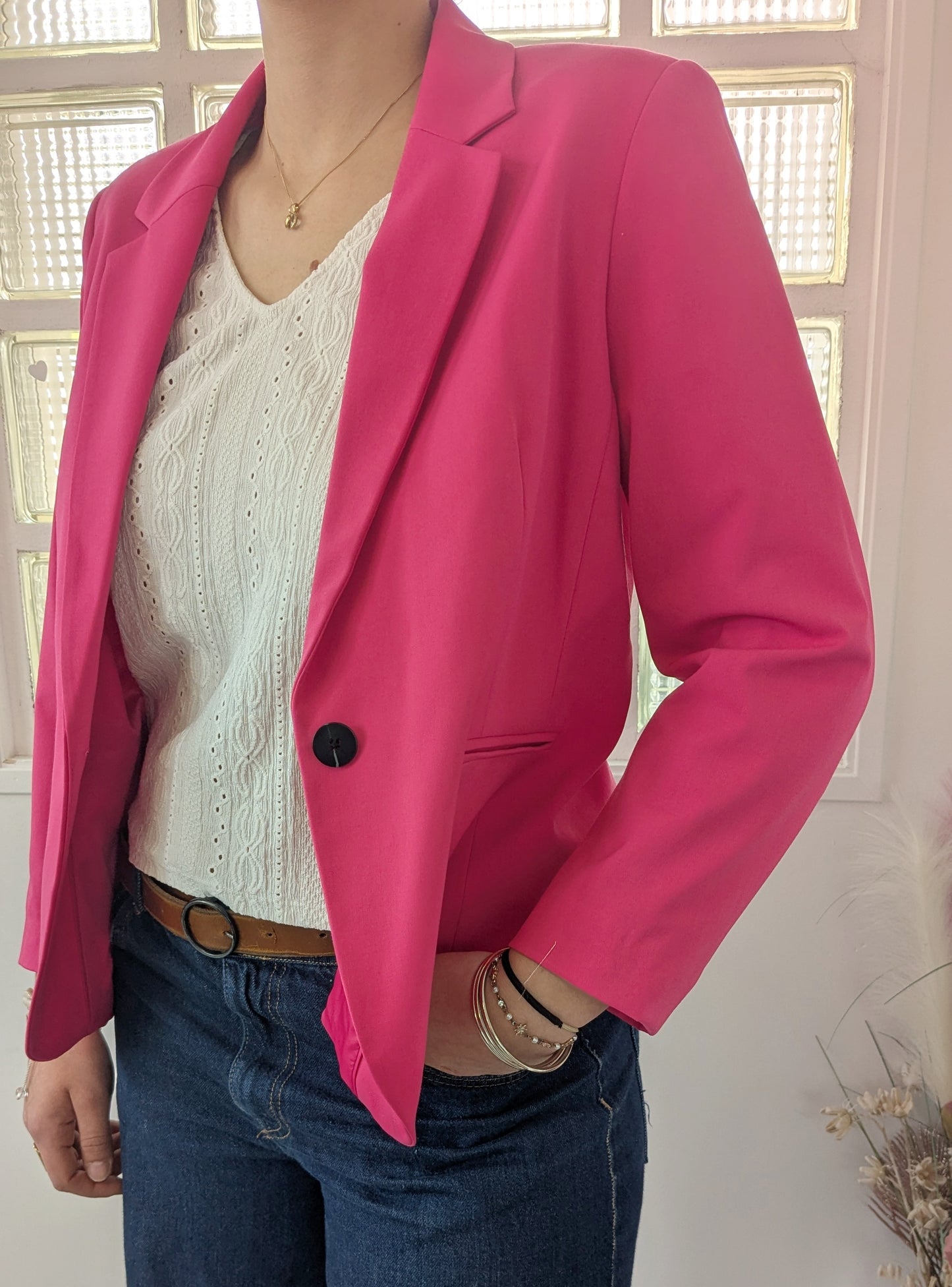 Blouse smokée broderies - Cache-cache - 40