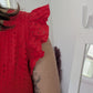 Robe rouge broderies anglaises - Shein - 36/38