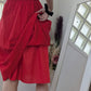 Robe rouge broderies anglaises - Shein - 36/38