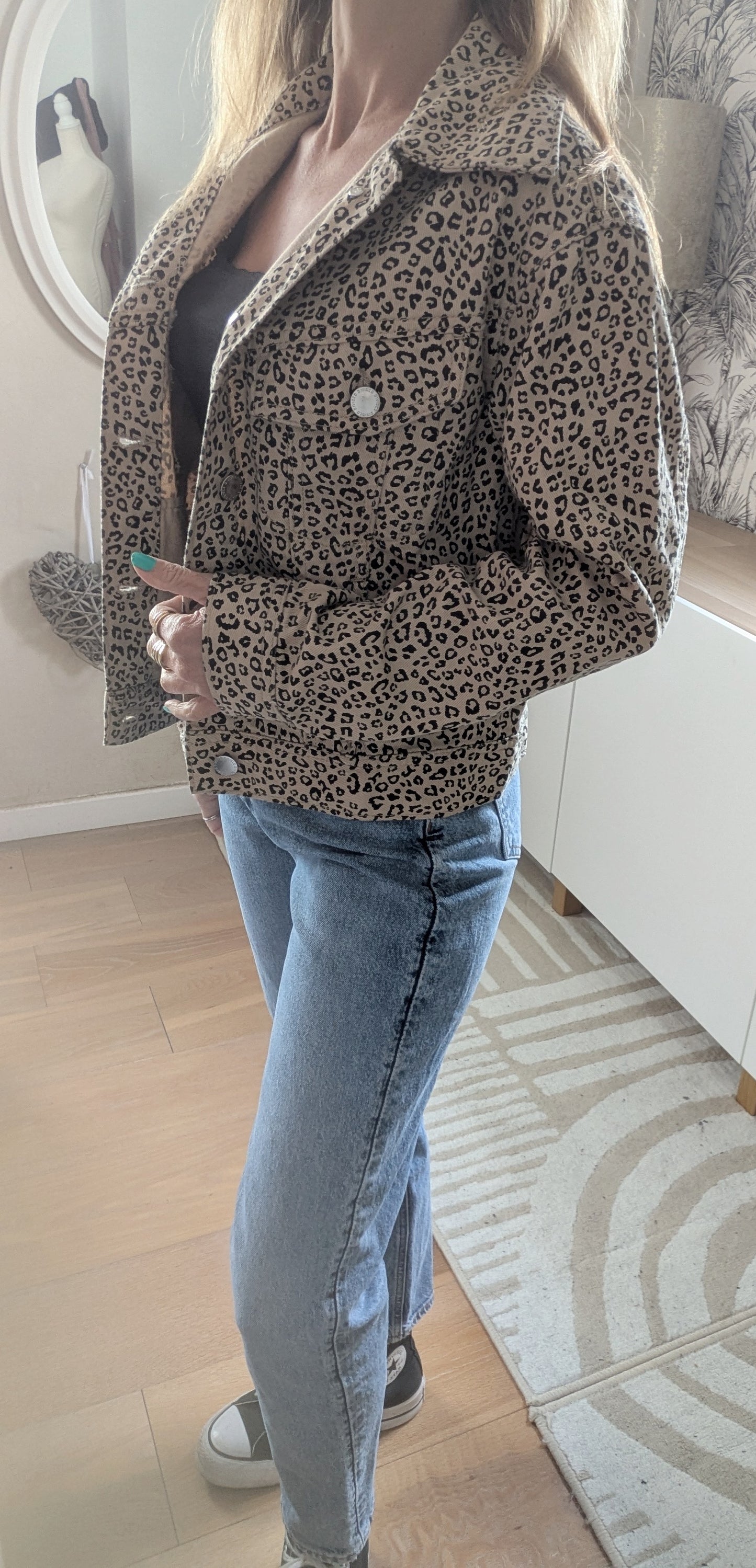 Veste en jeans léopard - H&M - 34