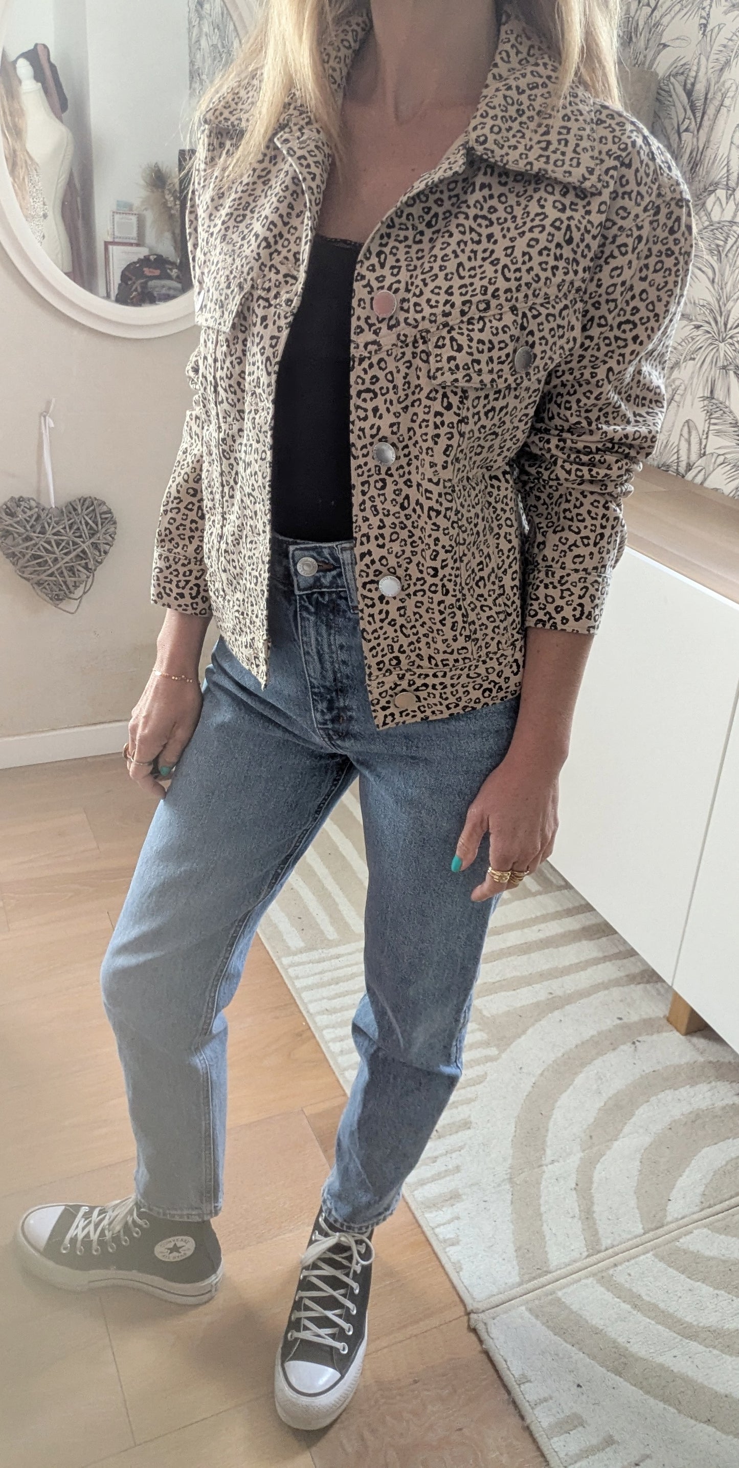 Veste en jeans léopard - H&M - 34
