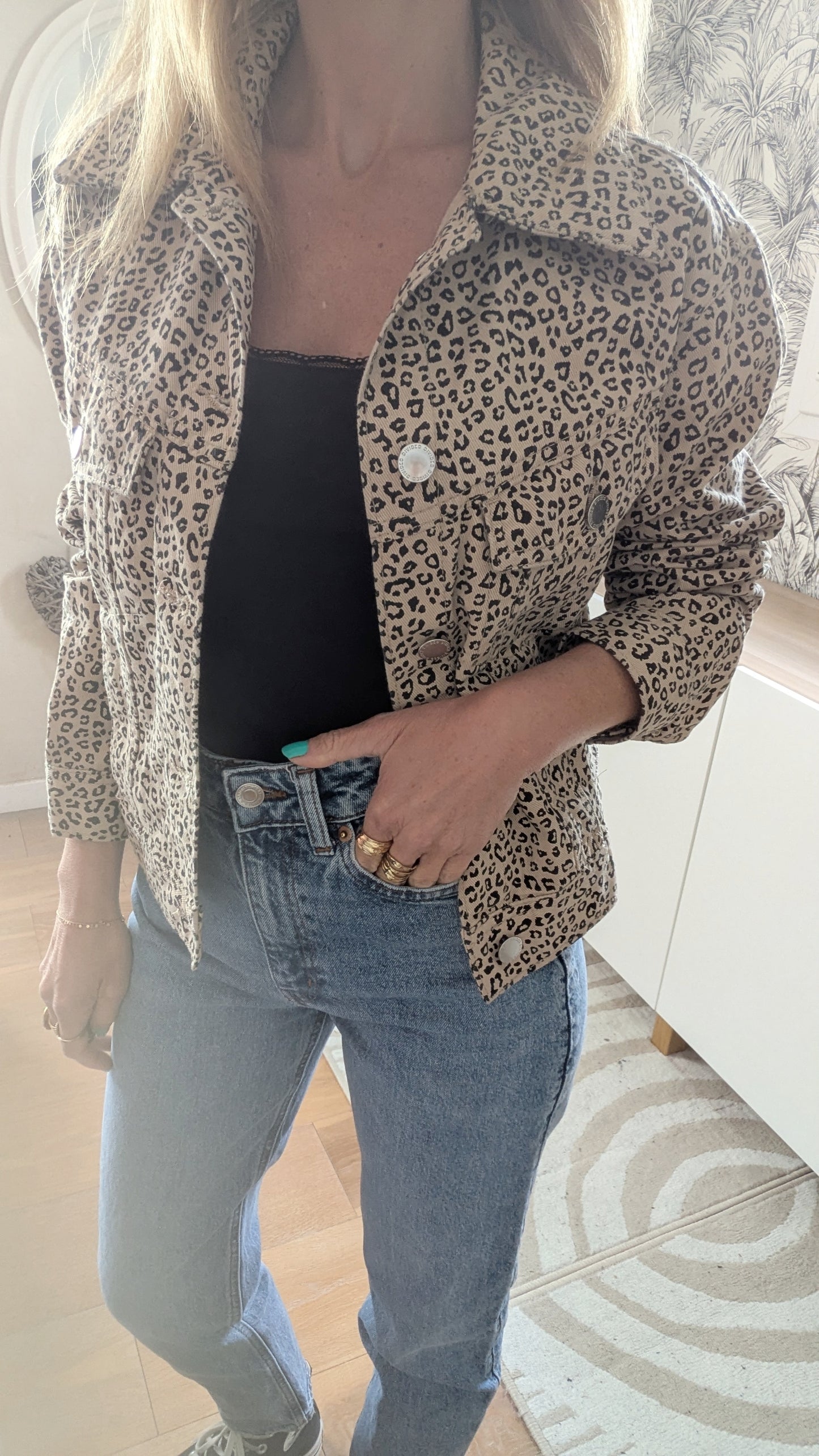 Veste en jeans léopard - H&M - 34