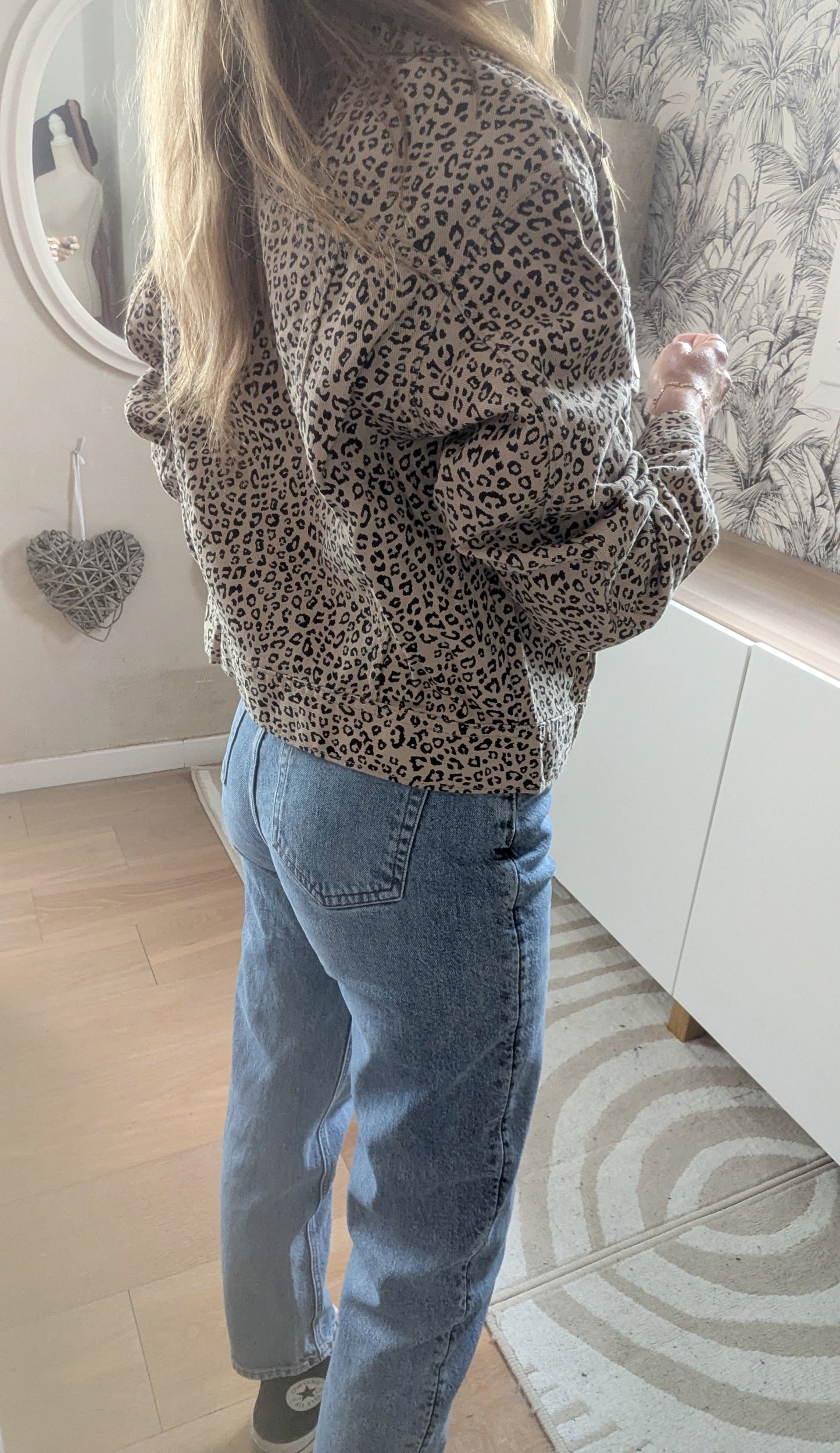 Veste en jeans léopard - H&M - 34