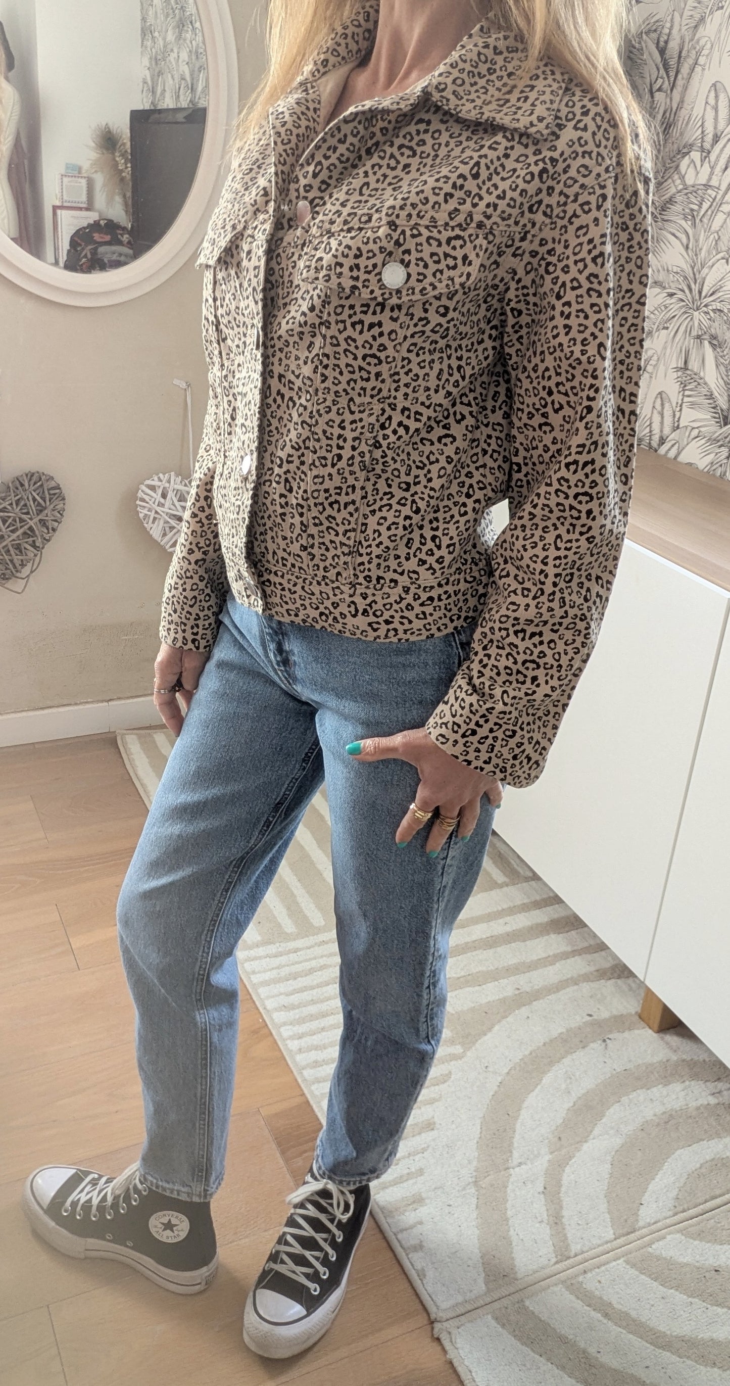 Veste en jeans léopard - H&M - 34
