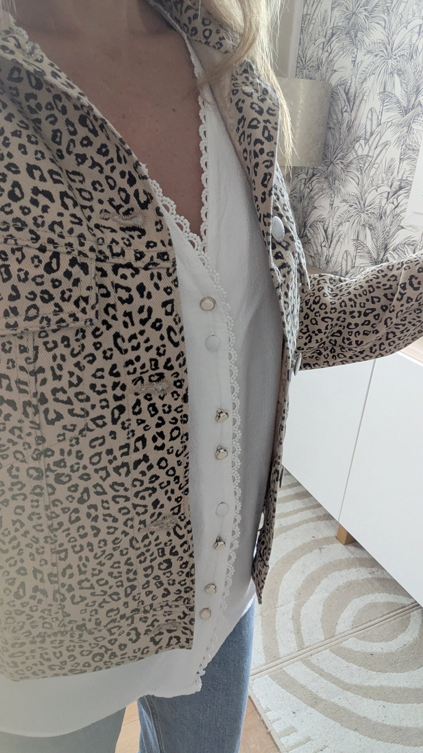 Veste en jeans léopard - H&M - 34