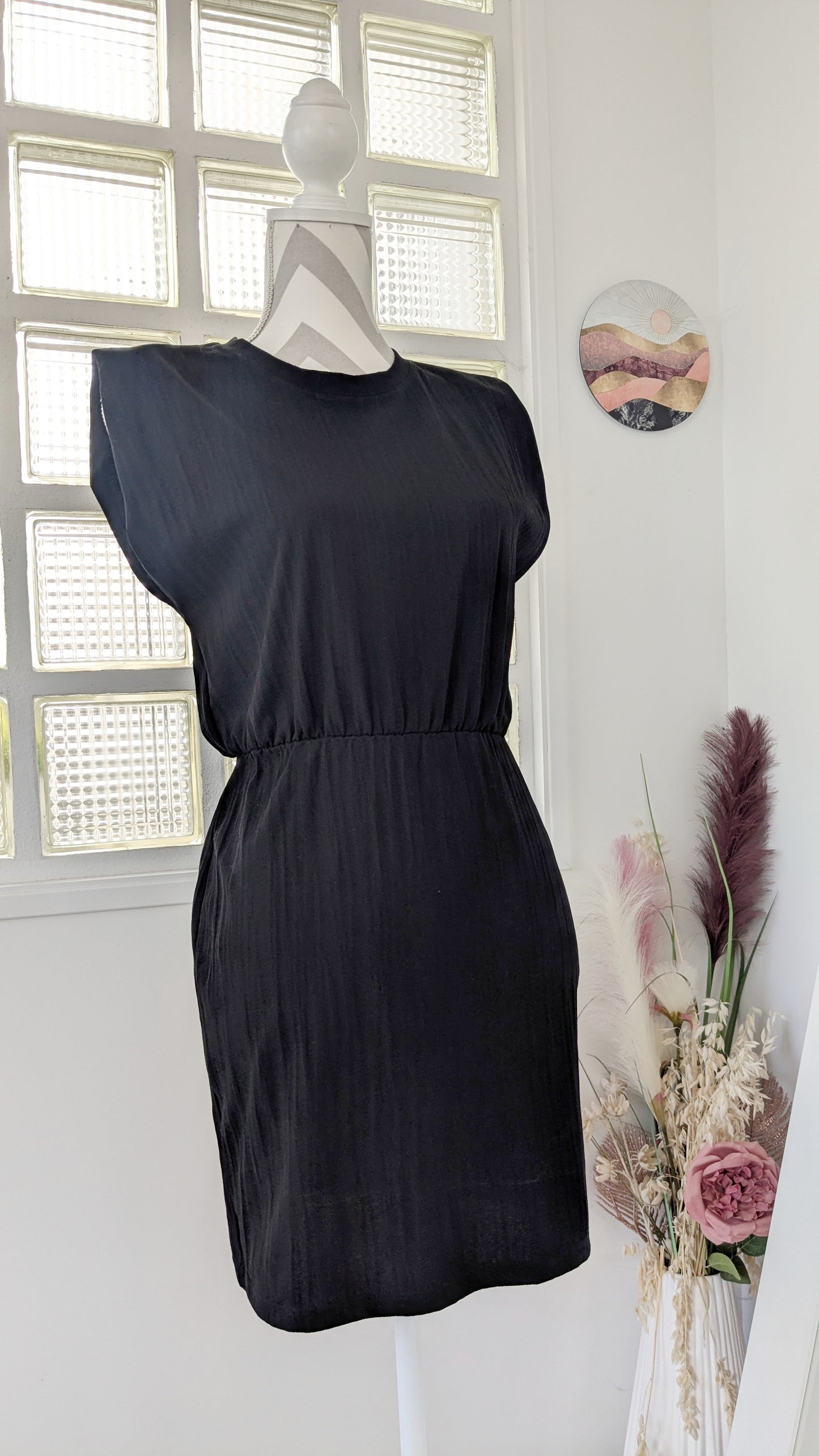 Robe noir smokée structurée - Promod - 36