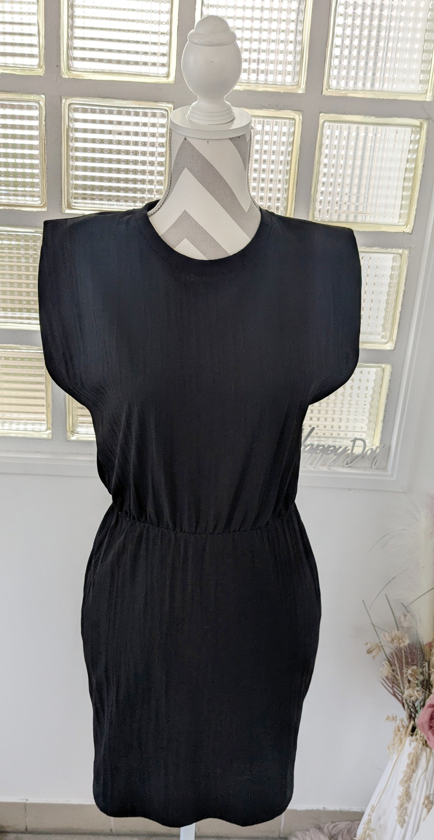 Robe noir smokée structurée - Promod - 36