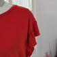 T-shirt volants rouge - Mango - 40
