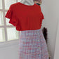 T-shirt volants rouge - Mango - 40