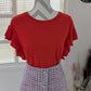 T-shirt volants rouge - Mango - 40