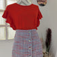 T-shirt volants rouge - Mango - 40