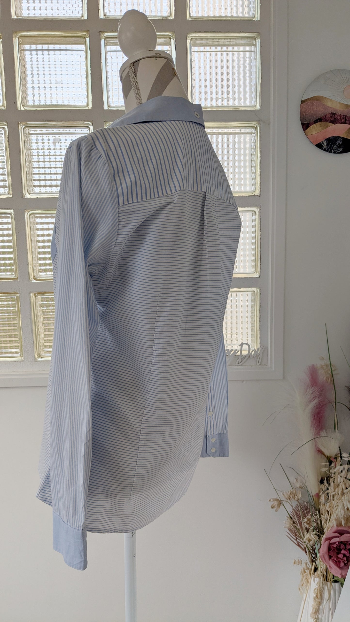 Chemise rayée ciel - Mango - 40